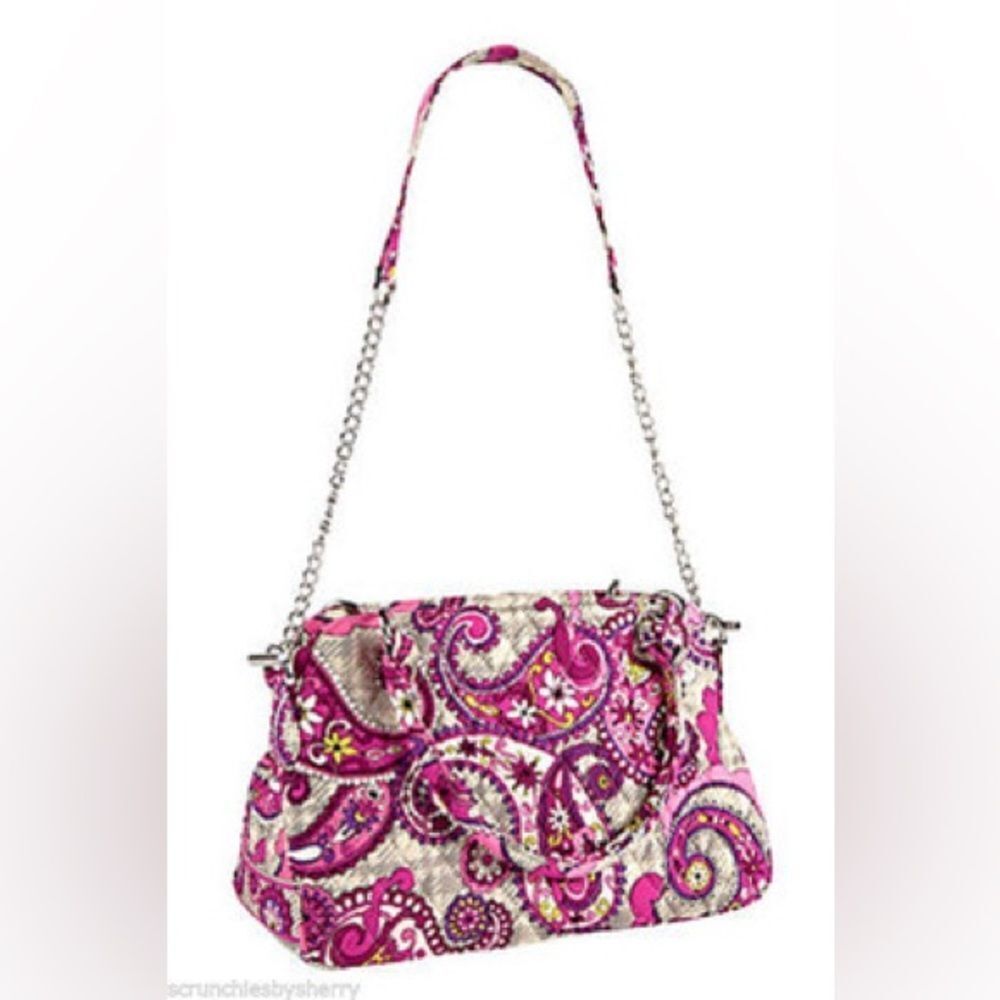 Vera Bradley Chain Bag Handbag Purse Crossbody Island Bloom Priscilla Pink Plaid